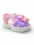 Dinosaur Applique Detailed Slingback Sandals - Purple