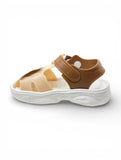 Bear Applique Detailed Slingback Sandals - Cream