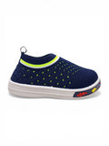 Mesh Detailed Cut Out Designed Slip On Musical Shoes - Navy Blue