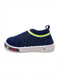 Mesh Detailed Cut Out Designed Slip On Musical Shoes - Navy Blue
