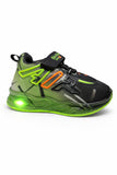 Air Print Detailed Velcro Closure LED Shoes - Green