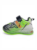 Air Print Detailed Velcro Closure LED Shoes - Green
