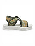 Velcro Closure Sandals - Green