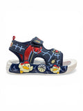 Spider Designed Velcro Closure Sandals - Navy Blue