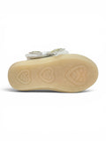 Bow Applique Detailed Velcro Closure Ballerinas - Silver