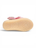 Bow Applique Detailed Velcro Closure Ballerinas - Pink