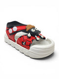 Cartoon Applique Detailed Slingback Sandals - Red
