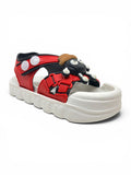 Cartoon Applique Detailed Slingback Sandals - Red