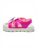 Cartoon Applique Detailed Slingback Sandals - Pink