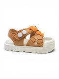 Bear Applique Detailed Slingback Sandals - Brown