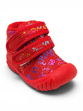 Abstract Print Velcro Closure Musical Shoes - Red