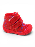 Abstract Print Velcro Closure Musical Shoes - Red