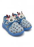 Reindeer Printed Velcro Closure Musical Shoes - Blue