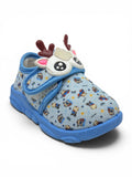 Reindeer Printed Velcro Closure Musical Shoes - Blue