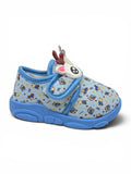 Reindeer Printed Velcro Closure Musical Shoes - Blue