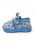 Reindeer Printed Velcro Closure Musical Shoes - Blue