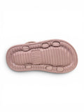 Bunny Applique Detailed Button Closure Sandals - Mauve