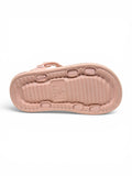 Flower Applique Detailed Button Closure Sandals - Pink