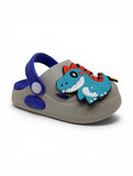 Dinosaur Applique Anti Slip Perforated Sling back Clogs - Grey