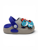Dinosaur Applique Anti Slip Perforated Sling back Clogs - Grey