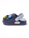 Dinosaur Applique Anti Slip Perforated Sling back Clogs - Navy Blue