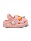 Mushroom & Rabbit Applique Anti Slip Perforated Sling back Clogs - Pink