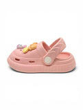 Mushroom & Rabbit Applique Anti Slip Perforated Sling back Clogs - Pink
