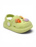 Mushroom & Rabbit Applique Anti Slip Perforated Sling back Clogs - Green