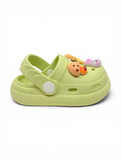 Mushroom & Rabbit Applique Anti Slip Perforated Sling back Clogs - Green