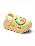 Fruits Applique Anti Slip Perforated Sling back Clogs - Yellow