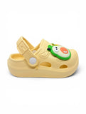 Fruits Applique Anti Slip Perforated Sling back Clogs - Yellow