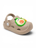 Fruits Applique Anti Slip Perforated Sling back Clogs - Brown
