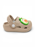 Fruits Applique Anti Slip Perforated Sling back Clogs - Brown
