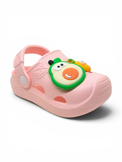 Fruits Applique Anti Slip Perforated Sling back Clogs - Pink