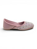 Geometrical Print & Sequins Embellished Mojaris - Mauve