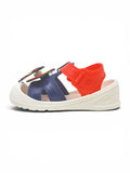 Cartoon Applique Detailed Slingback Sandals - Navy Blue