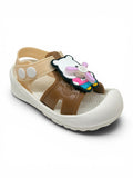 Cartoon Applique Detailed Slingback Sandals - Brown