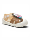 Cartoon Applique Detailed Slingback Sandals - Brown