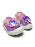 Cartoon Applique Detailed Slingback Sandals - Purple