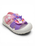 Cartoon Applique Detailed Slingback Sandals - Purple