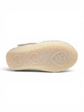 Pearl Applique Detailed Metallic Velcro Closure Ballerinas -  White
