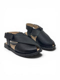 Velcro Closure Solid Mojaris - Black