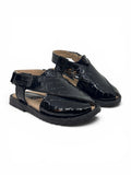Velcro Closure Solid Mojaris - Black