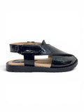 Velcro Closure Solid Mojaris - Black