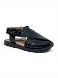 Velcro Closure Solid Mojaris - Black