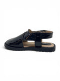 Velcro Closure Solid Mojaris - Black