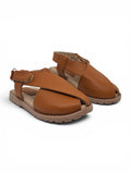 Velcro Closure Solid Mojaris - Tan