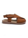 Velcro Closure Solid Mojaris - Tan