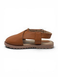 Velcro Closure Solid Mojaris - Tan