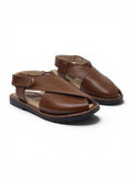 Velcro Closure Solid Mojaris - Brown